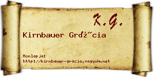 Kirnbauer Grácia névjegykártya